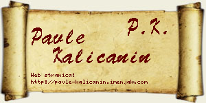 Pavle Kaličanin vizit kartica